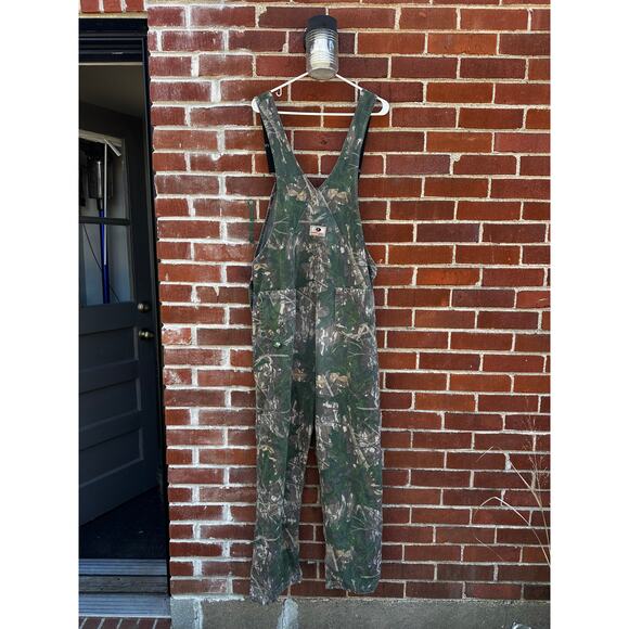 Mossy Oak Camo Bib Overalls Green Brown Hunting Utility Workwear - Picture 5 of 8